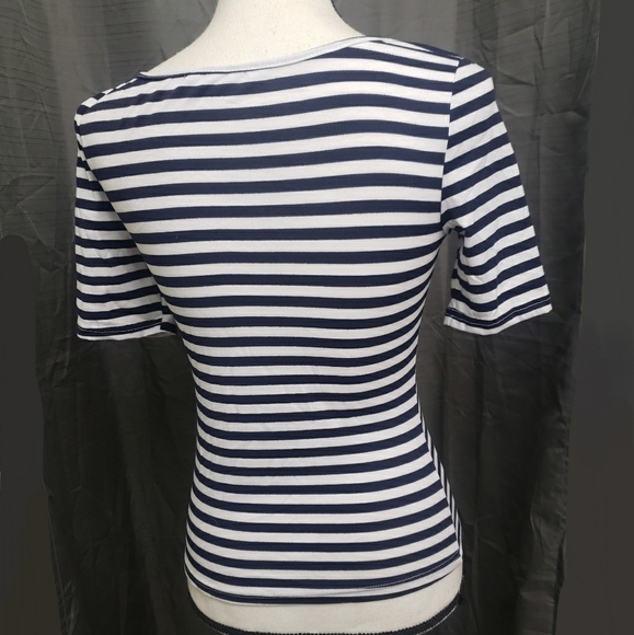 SHEIN | Like New Blk/Wht Striped Tee! - Picture 2 of 7